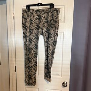 CAbi Diamondback Snakeskin Print skinny jeans